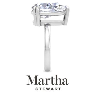 Martha Stewart 5 Carat Pear Shape Lab Grown Diamond Solitaire Engagement Ring In Sterling Silver