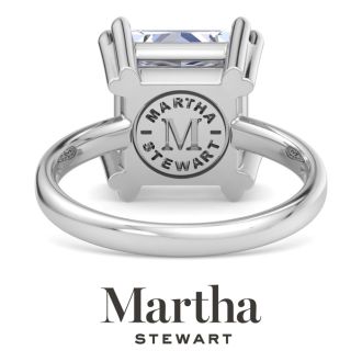 Martha Stewart 5 Carat Princess Cut Lab Grown Diamond Solitaire Engagement Ring In Sterling Silver