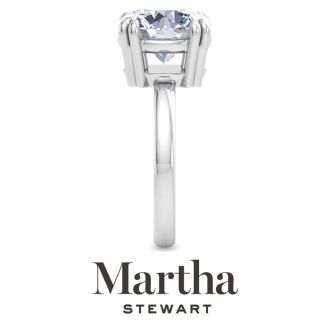 Martha Stewart 5 Carat Round Shape Lab Grown Diamond Solitaire Engagement Ring In Sterling Silver