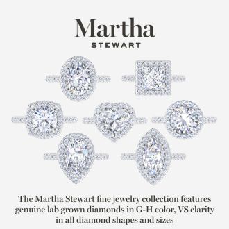 Martha Stewart 4 Carat Cushion Cut Lab Grown Diamond Hidden Halo Engagement Ring In Sterling Silver