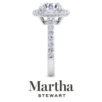 Martha Stewart 4 Carat Round Lab Grown Diamond Hidden Halo Engagement Ring In Sterling Silver