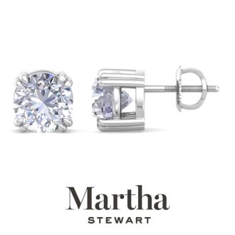 Martha Stewart 3 Carat Lab Grown Diamond Stud Earrings In Sterling Silver
