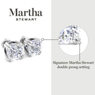 Martha Stewart 3 Carat Lab Grown Diamond Stud Earrings In Sterling Silver
