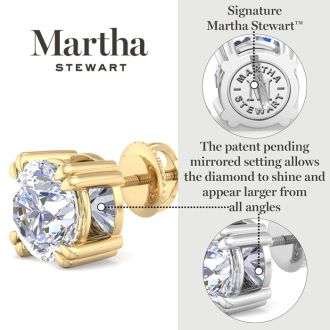 Martha Stewart 3 Carat Lab Grown Diamond Stud Earrings In Sterling Silver