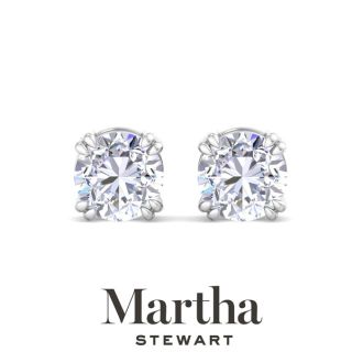 Martha Stewart 4 Carat Lab Grown Diamond Stud Earrings In Sterling Silver
