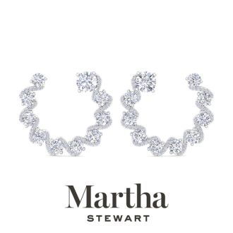 Martha Stewart 5 Carat Lab Grown Diamond Hoop Earrings In Sterling Silver