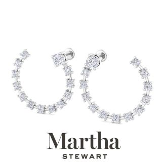 Martha Stewart 3 Carat Lab Grown Diamond Hoop Earrings In Sterling Silver