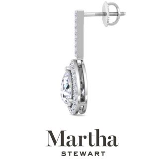 Martha Stewart 2 1/2 Carat Pear Shape Lab Grown Diamond Drop Earrings In Sterling Silver