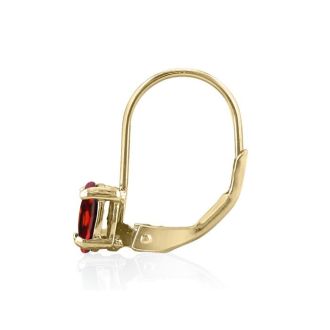 Garnet Earrings: Garnet Jewelry: 1 1/5 Carat Oval Shape Garnet Leverback Earrings In 14 Karat Yellow Gold