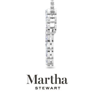 Martha Stewart 4 Carat Lab Grown Diamond Marquise Circle Necklace In Sterling Silver