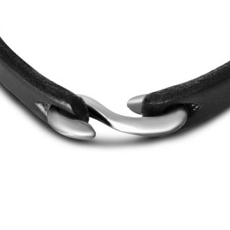 Bruno Magli Mens Refined Leather Bracelet, Black