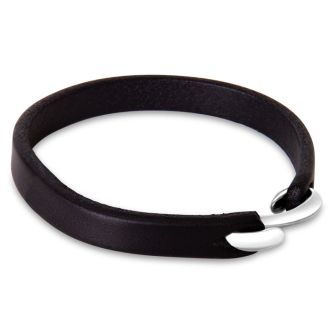 Bruno Magli Mens Refined Leather Bracelet, Black