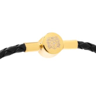 Bruno Magli Mens Slim Leather Bracelet, Gold
