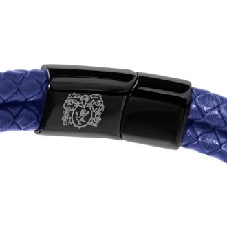 Bruno Magli Mens Infinity Leather Bracelet, Indigo