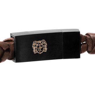 Bruno Magli Mens Fishtail Leather Wrap Bracelet, Mahogany