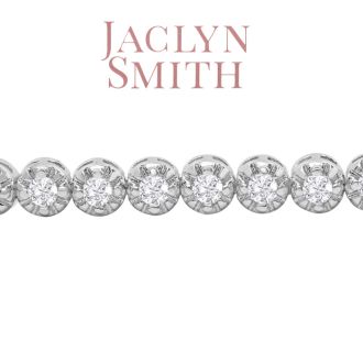 Jaclyn Smith 1 Carat Moissanite Adjustable Bolo Slide Tennis Bracelet