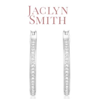 Jaclyn Smith 1/4 Carat Moissanite Hoop Earrings