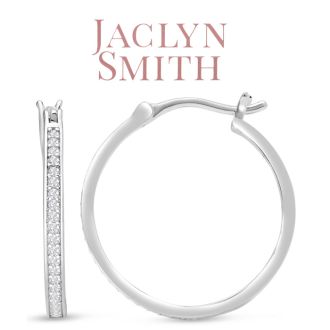 Jaclyn Smith 1/4 Carat Moissanite Hoop Earrings