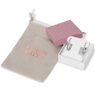 Jaclyn Smith 1/4 Carat Oval Shape Moissanite Hoop Earrings, 1 Inch