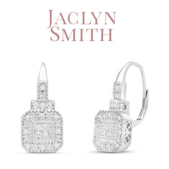 Jaclyn Smith 1/4 Carat Moissanite Leverback Earrings, 3/4 Inch