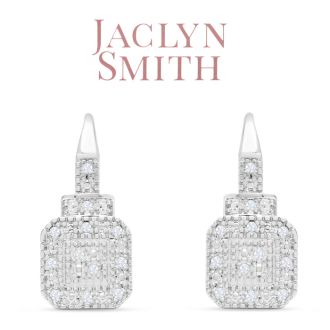 Jaclyn Smith 1/4 Carat Moissanite Leverback Earrings, 3/4 Inch