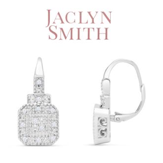Jaclyn Smith 1/4 Carat Moissanite Leverback Earrings, 3/4 Inch