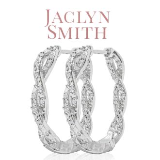 Jaclyn Smith 1/2 Carat Moissanite Infinity Hoop Earrings, 1 Inch