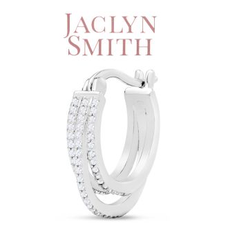 Jaclyn Smith 1/2 Carat Triple Sparkling Moissanite Hoop Earrings