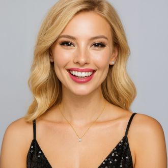 1/2 Carat Pear Shape Lab Grown Diamond Solitaire Necklace In 14 Karat Yellow Gold