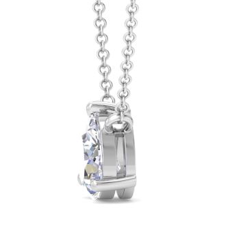 1/2 Carat Pear Shape Lab Grown Diamond Solitaire Necklace In Sterling Silver
