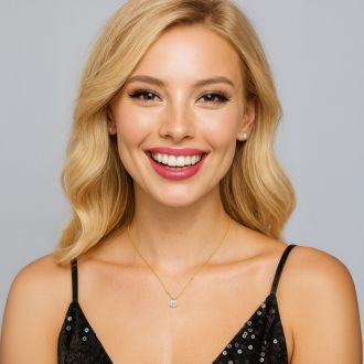 1 Carat Pear Shape Lab Grown Diamond Solitaire Necklace In 14 Karat Yellow Gold