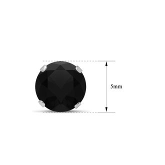 1 Carat Black Moissanite Stud Earrings In White Gold