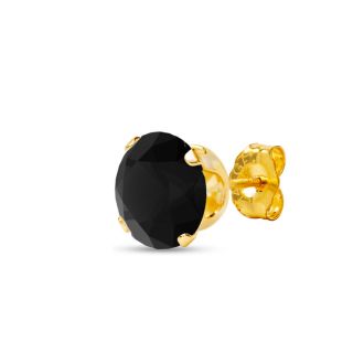 1 Carat Black Moissanite Stud Earrings In Yellow Gold