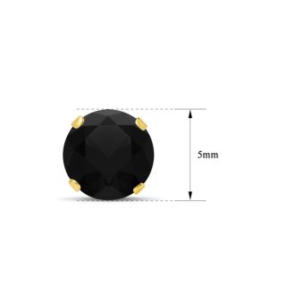 1 Carat Black Moissanite Stud Earrings In Yellow Gold