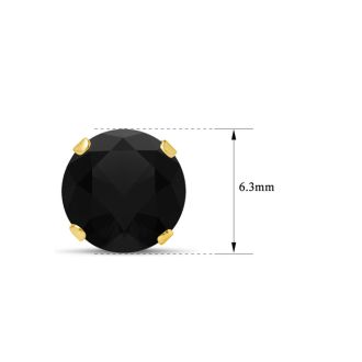 2 Carat Black Moissanite Stud Earrings In Yellow Gold