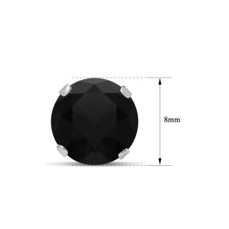4 Carat Black Moissanite Stud Earrings In White Gold