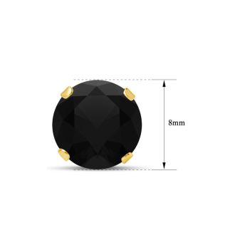 4 Carat Black Moissanite Stud Earrings In Yellow Gold