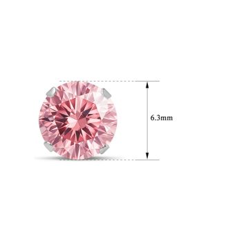 2 Carat Pink Moissanite Stud Earrings In White Gold