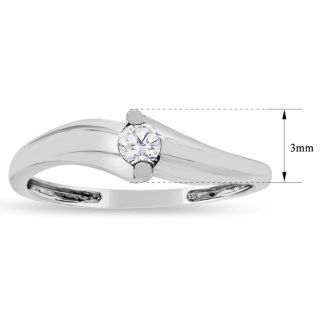 Estate Jewelry 0.07 Carat Diamond Promise Ring In White Gold, Size 7