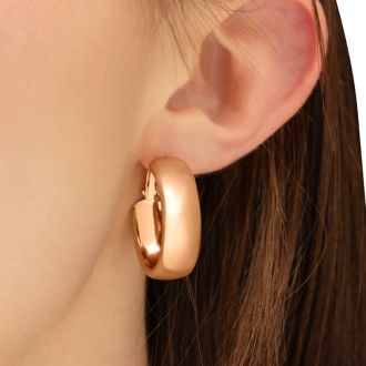 Jaclyn Smith Thick Gold Hoop Earrings, 1 Inch