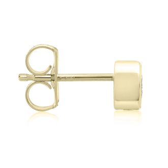 1/3 Carat Bezel Set Diamond Stud Earrings Crafted In 14 Karat Yellow Gold
