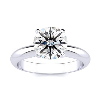 2 Carat Lab Grown Diamond Solitaire Ring In Sterling Silver