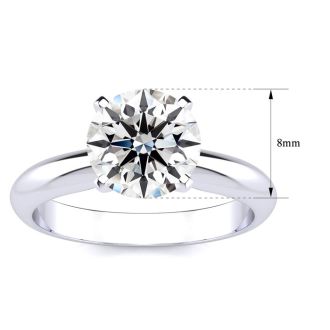 2 Carat Lab Grown Diamond Solitaire Ring In Sterling Silver