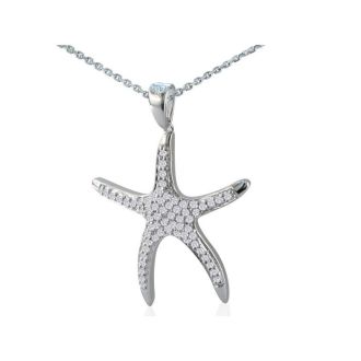 Estate Jewelry 1/3ct Large Starfish Diamond Pendant in 14 Karat White Gold