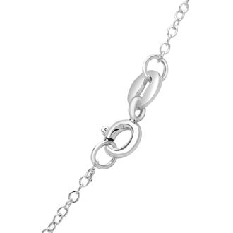 Estate Jewelry Oval Shape Blue Gemstone Necklace In Sterling Silver