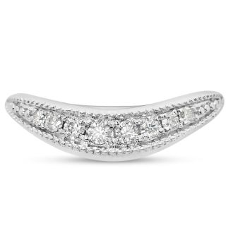 Estate Jewelry 1/3 Carat Moissanite Curved Milgrain Band, Size 6