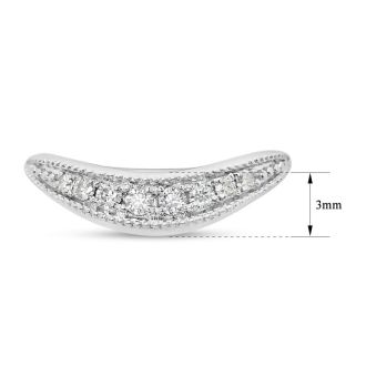 Estate Jewelry 1/3 Carat Moissanite Curved Milgrain Band, Size 6
