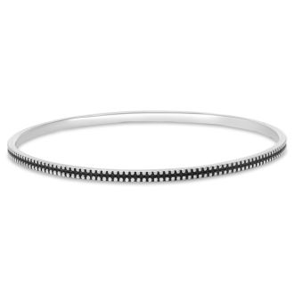 Estate Jewelry Sterling Silver Antiqued-Styled Bangle Bracelet