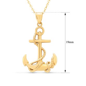Estate Jewelry One Inch Anchor Pendant Charm In 14 Karat Yellow Gold
