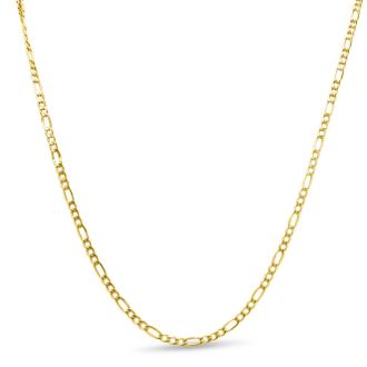 Estate Jewelry 3.2mm Figaro Link Chain In 10 Karat Yellow Gold, 22 Inches